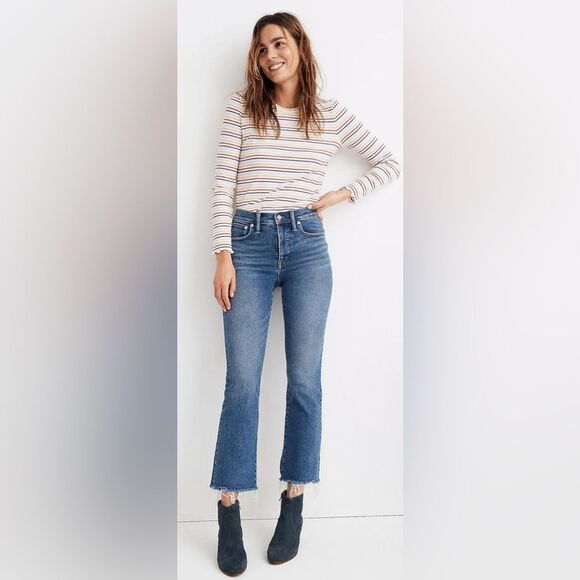 Madewell Cali Demi-Boot Jeans Medium Wash Size 25P EUC - Picture 3 of 9